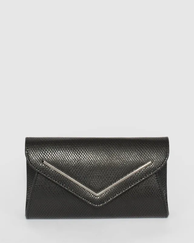 Black Clare Bar Clutch Bag sold by Collete Hayman