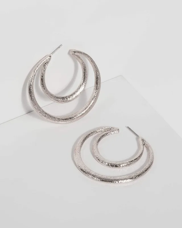 Silver Thick Double Hoop Earrings sold by Collete Hayman