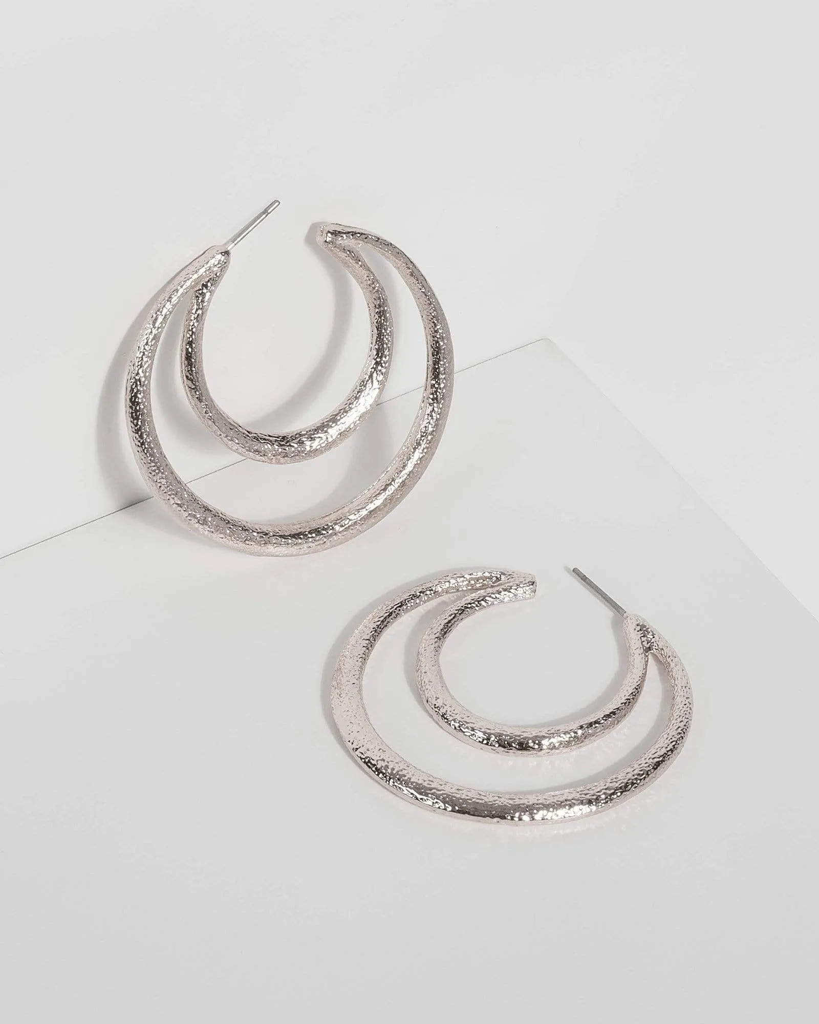 Silver Thick Double Hoop Earrings sold by Collete Hayman