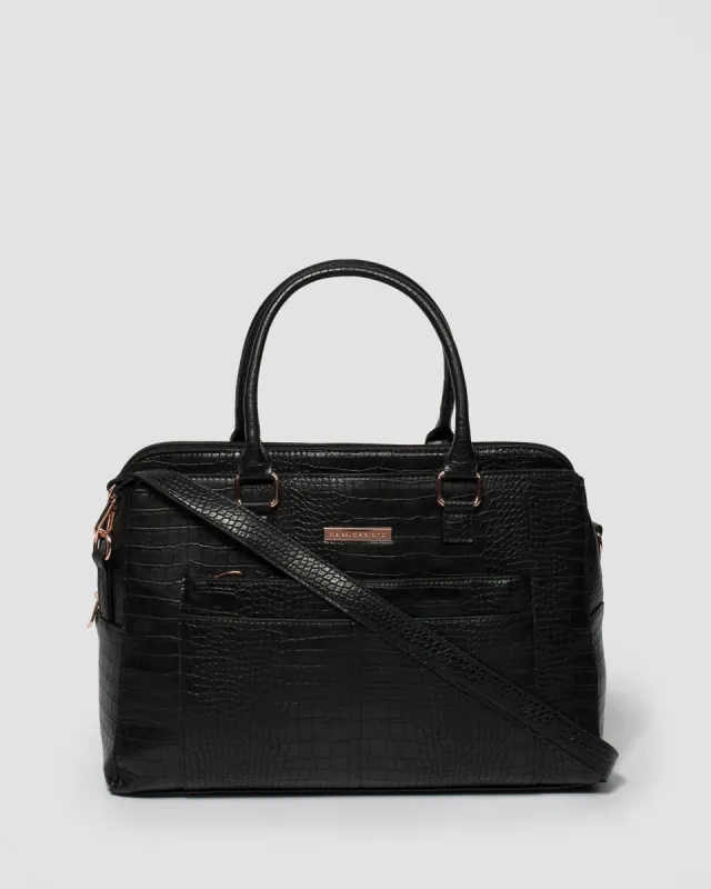 Black Taylor Zip Tech Tote Bag made by Collete Hayman