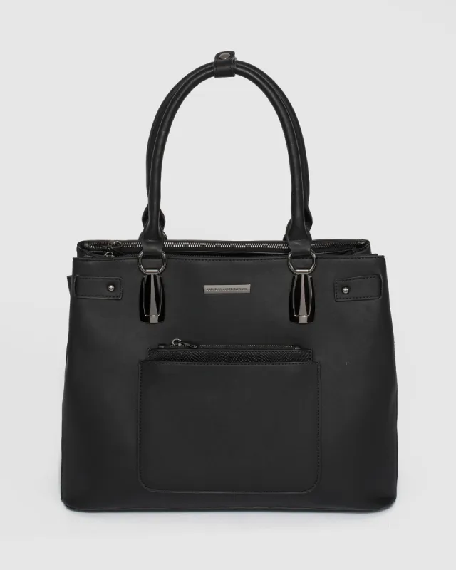 Violet Large Black Tote Bag sold by Collete Hayman