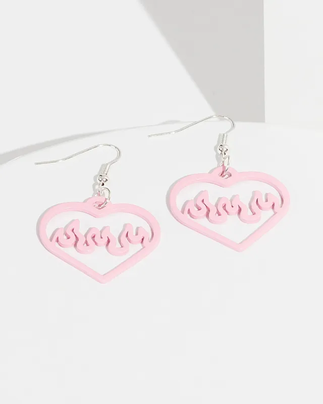 Pink Flamingo Hearts Earrings sold by Collete Hayman