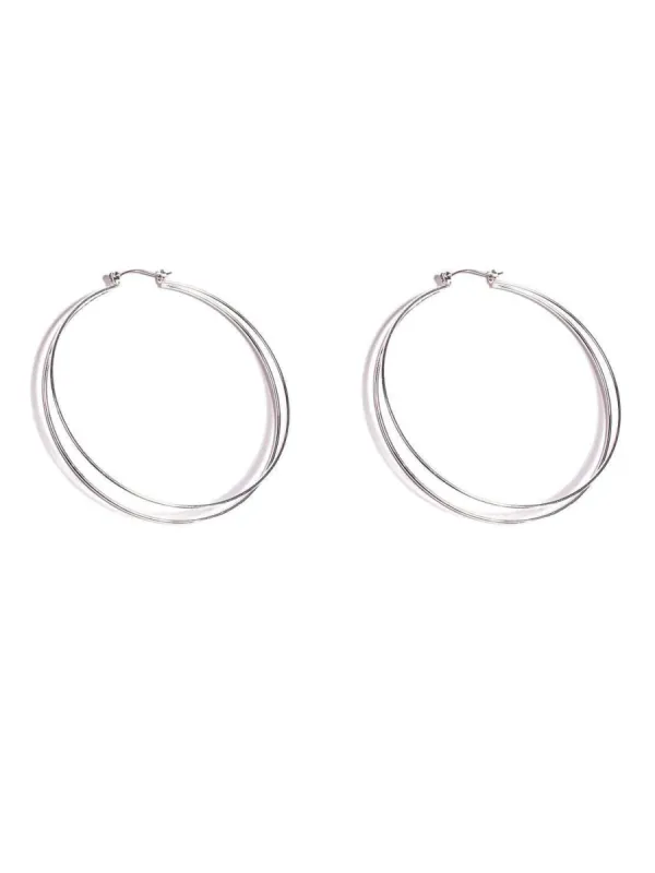 2 Row Metal 70mm Hoop Earrings sold by Collete Hayman