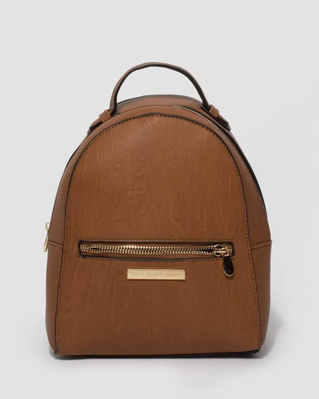 Tan Bianca Mini Backpack sold by Collete Hayman