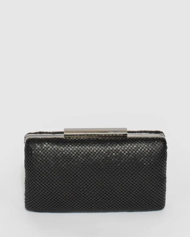 Black Paula Mesh Clutch Bag sold by Collete Hayman