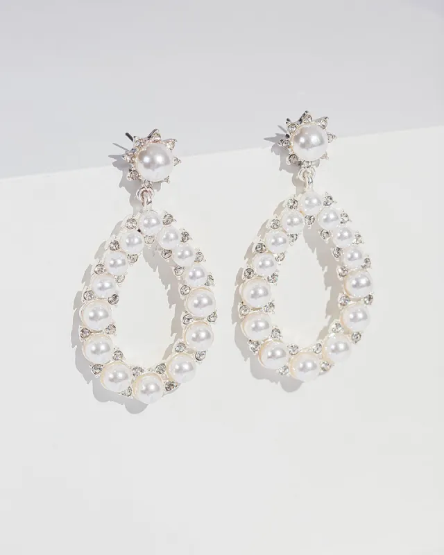 Crystal Pearl Tear Drop Earrings sold by Collete Hayman