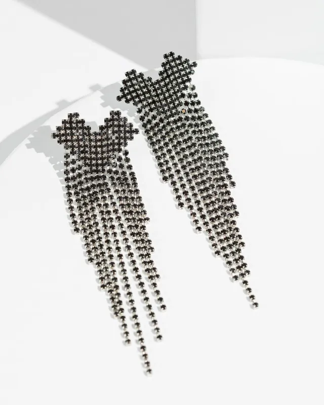 Black Heart Tassel Drop Earrings sold by Collete Hayman