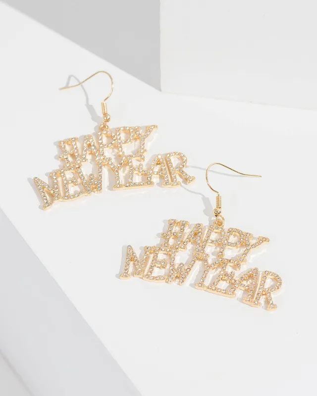 Crystal Happy New Year Earrings sold by Collete Hayman