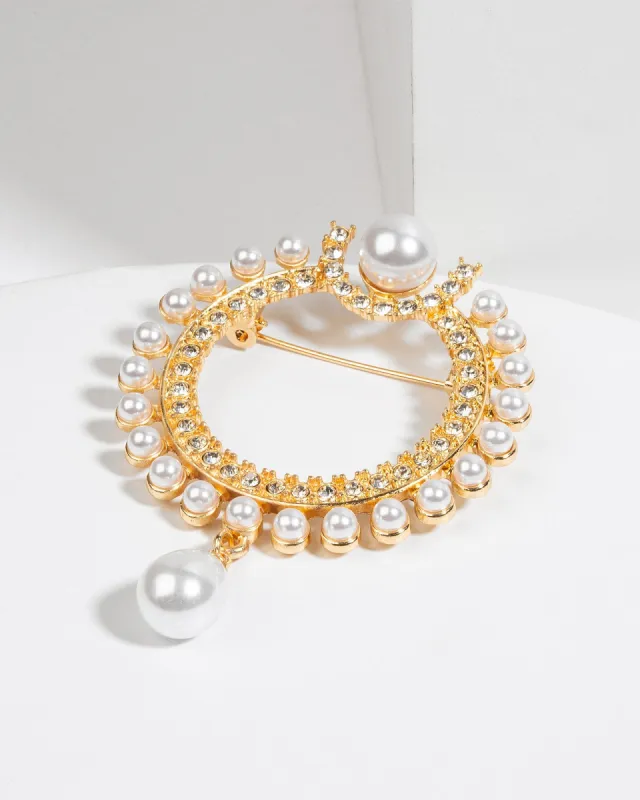 Intricate Pearl & Crystal Brooch sold by Collete Hayman