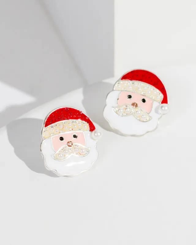 White Pearl Santa Stud Earrings sold by Collete Hayman