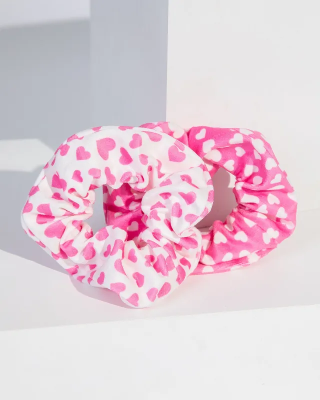 Pink Heart Patterned Scrunchie Pack sold by Collete Hayman