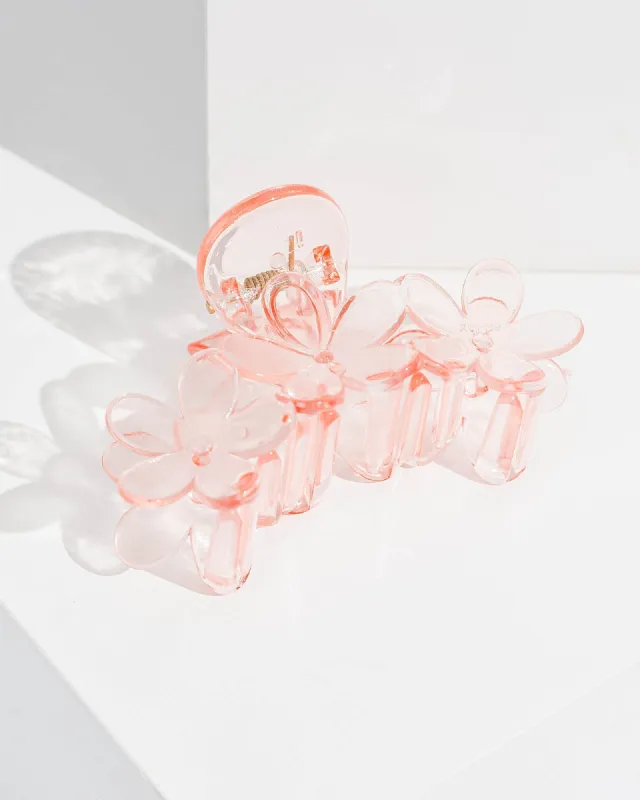 Pink Clear Flower Detail Claw Clip sold by Collete Hayman