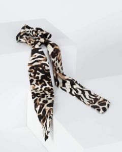 Multi Colour Zebra And Cheetah Print Scarf Scrunchie sold by Collete Hayman