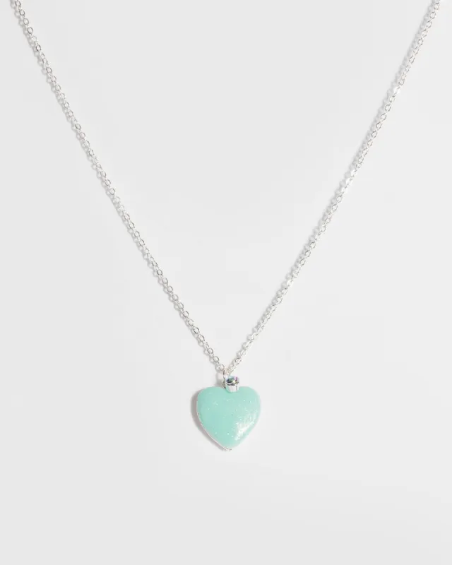 Silver Glitter Heart Locket Necklace sold by Collete Hayman