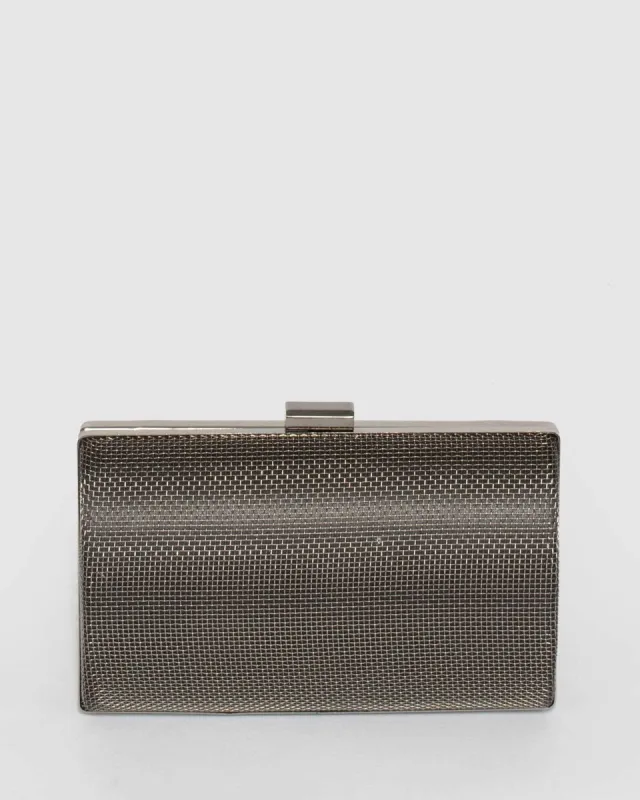 Gunmetal Maree Mesh Hardcase Clutch Bag sold by Collete Hayman