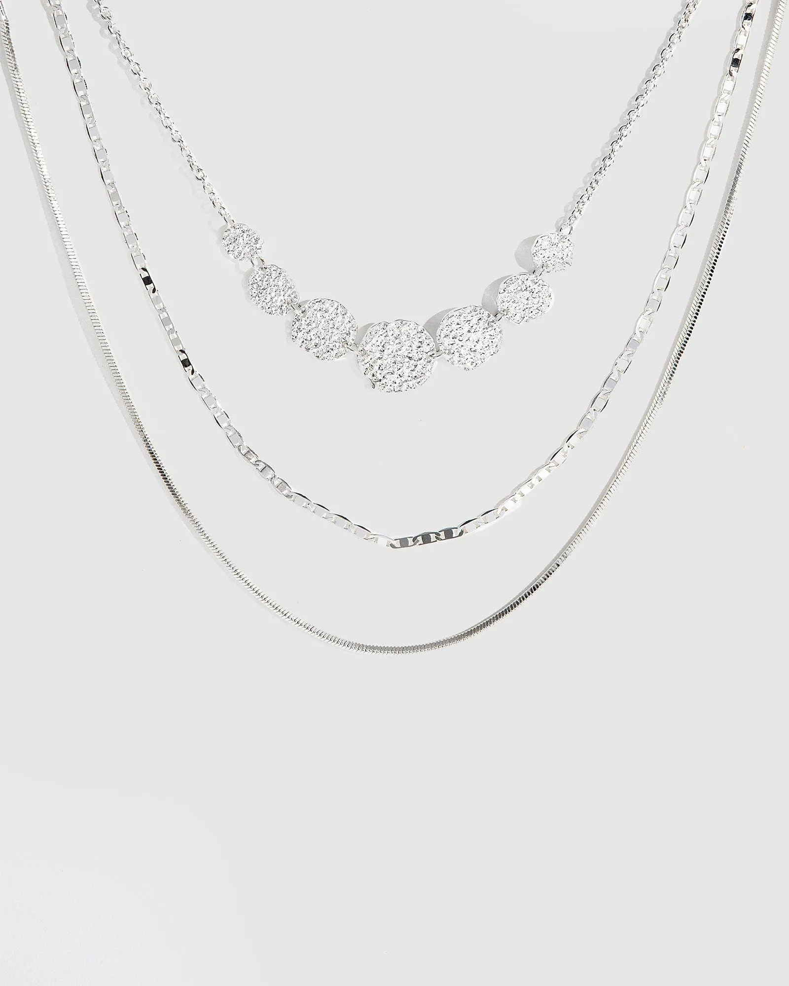 Silver Textured Necklace Pack sold by Collete Hayman