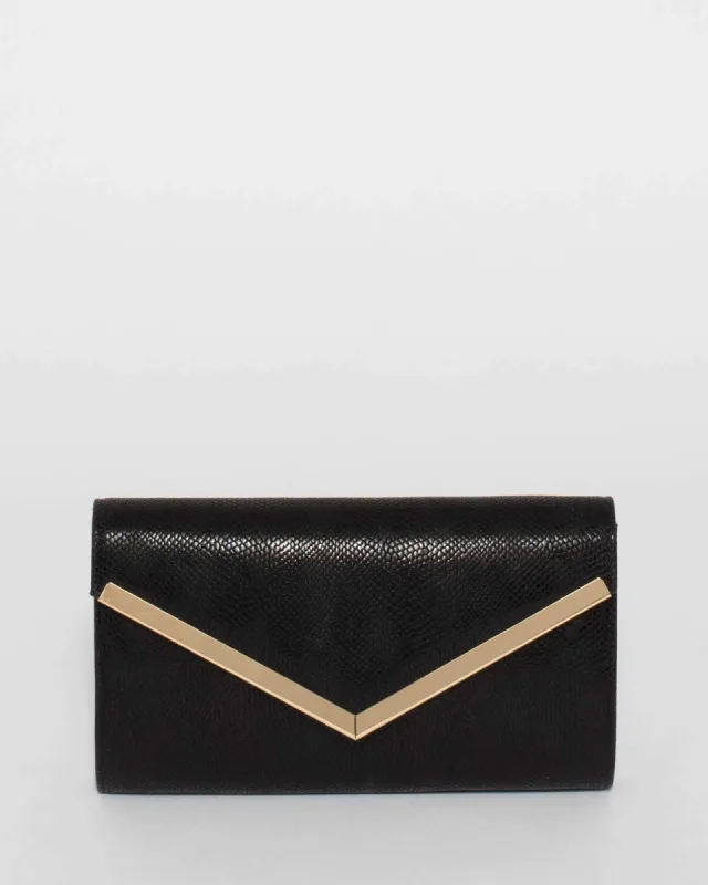 Black Cindy Evening Clutch Bag sold by Collete Hayman