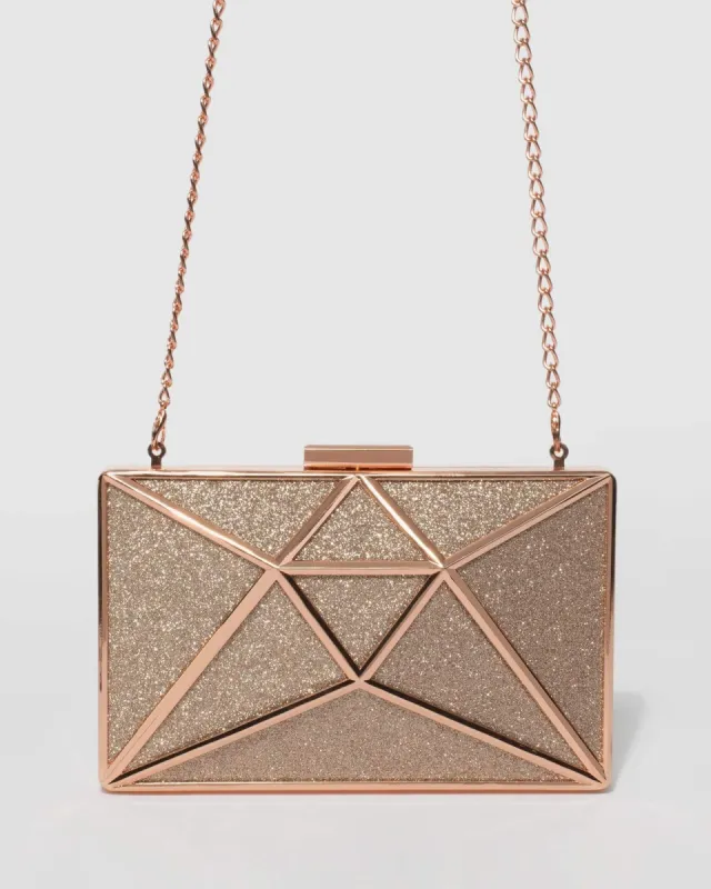 Rose Gold Geo Large Clutch Bag sold by Collete Hayman