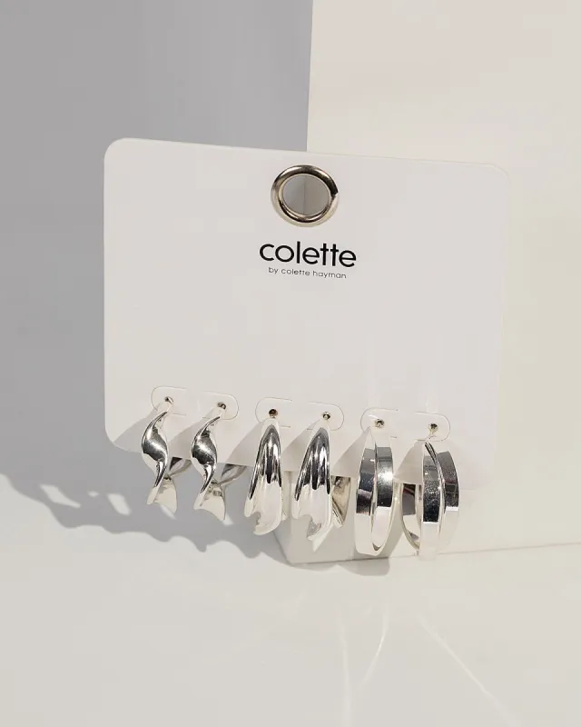 Silver Hoop Twisted Earring Pack sold by Collete Hayman