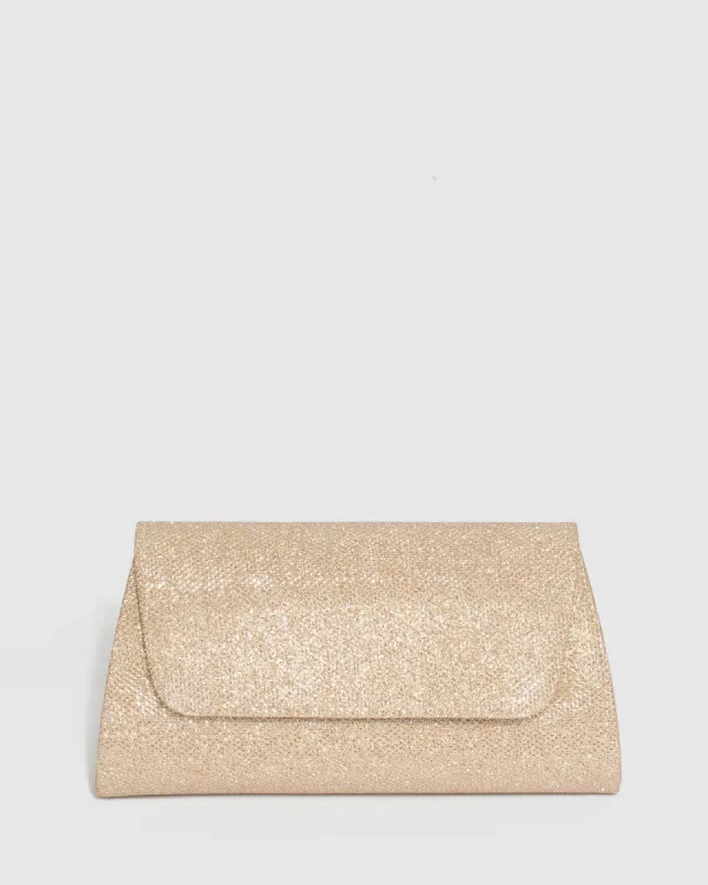 Gold Leaha Evening Clutch Bag sold by Collete Hayman