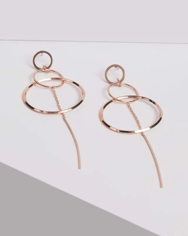 Rose Gold Drop Circle Earrings sold by Collete Hayman