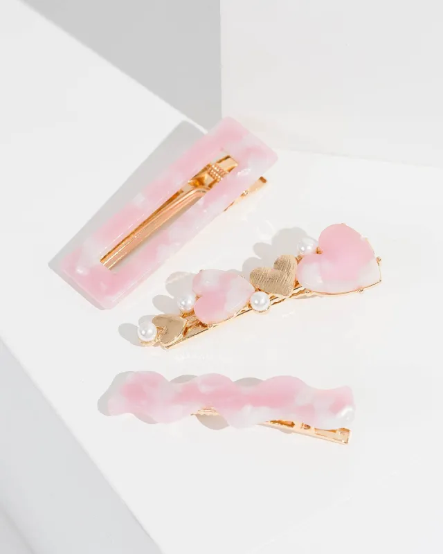 3 Pack Heart Cluster Detail Hair Slides sold by Collete Hayman