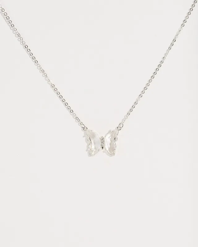 Silver Cubic Zirconia Butterfly Necklace sold by Collete Hayman
