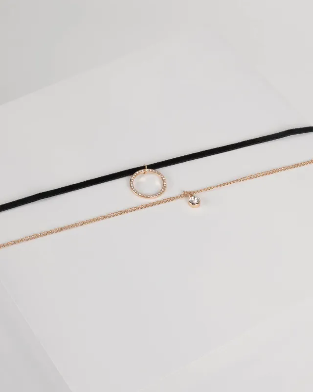 Gold Diamante Pave Circle Choker Pack sold by Collete Hayman