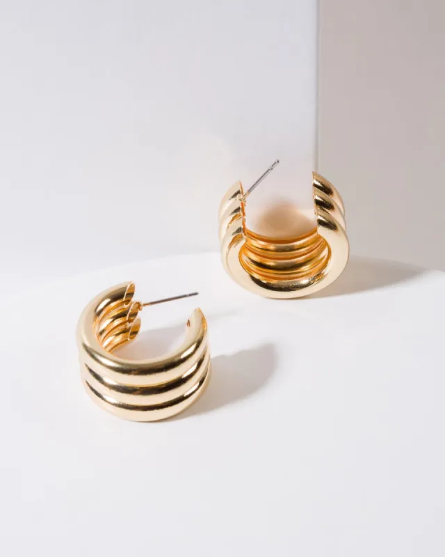 Gold Chunky Hoop Earrings sold by Collete Hayman