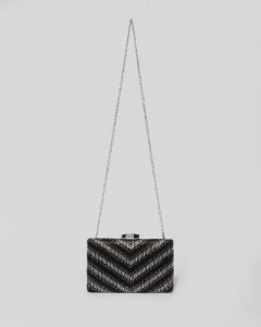 Black and Silver Alice Hardcase Clutch Bag sold by Collete Hayman