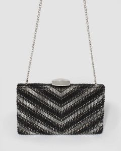 Black and Silver Alice Hardcase Clutch Bag sold by Collete Hayman