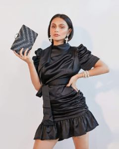 Black and Silver Alice Hardcase Clutch Bag sold by Collete Hayman