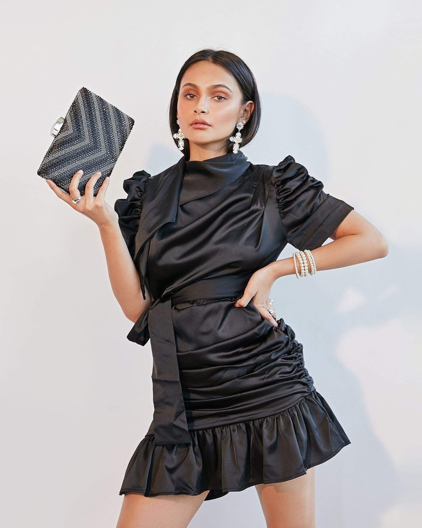 Black and Silver Alice Hardcase Clutch Bag sold by Collete Hayman product image thumbnail 2