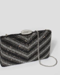 Black and Silver Alice Hardcase Clutch Bag sold by Collete Hayman