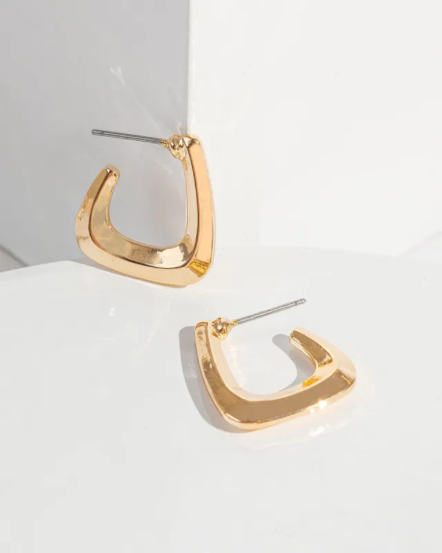 Gold Angled Hoop Earrings made by Collete Hayman