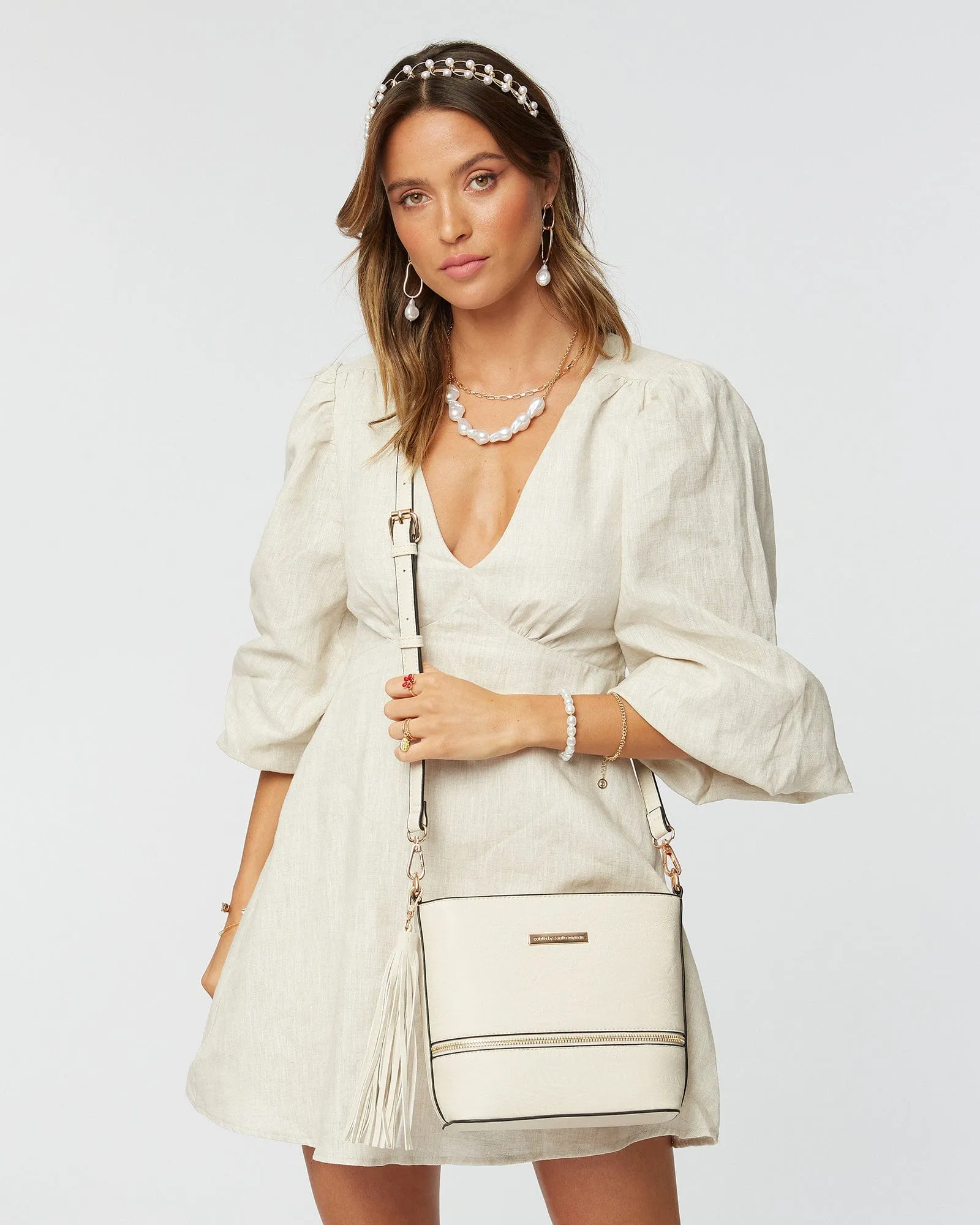 Ivory Pia Tassel Crossbody Bag sold by Collete Hayman product image thumbnail 2