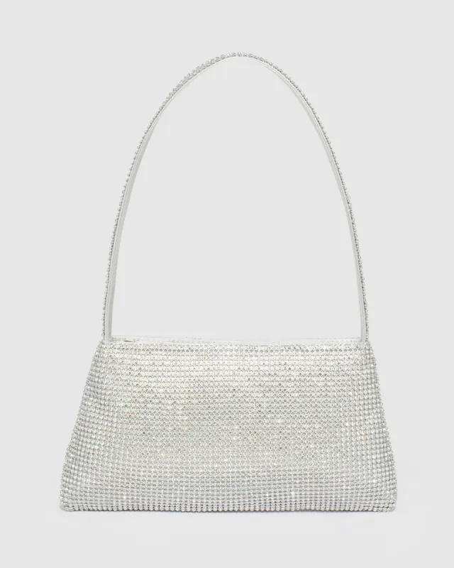 Silver Joanna Crystal Shoulder Bag sold by Collete Hayman
