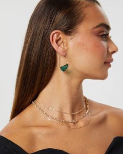 Green Oval Crystal Drop Earrings sold by Collete Hayman