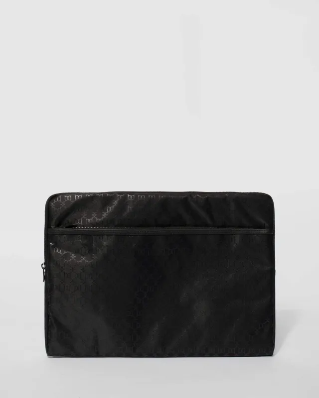 Black Monogram Mark 17 Inch Laptop Case sold by Collete Hayman