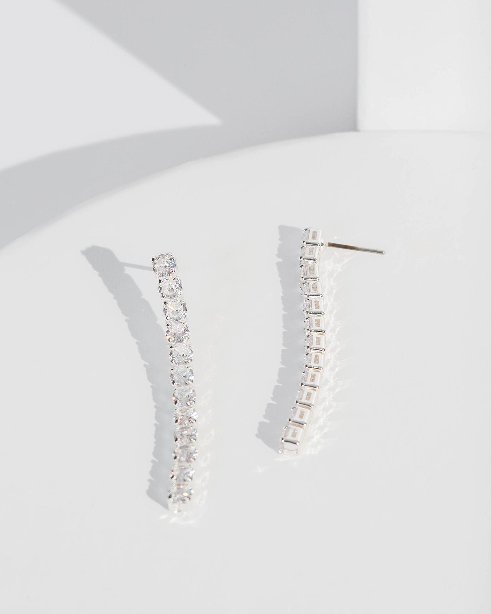 Crystal Crystal Cubic Zirconia Chain Drop Earrings sold by Collete Hayman