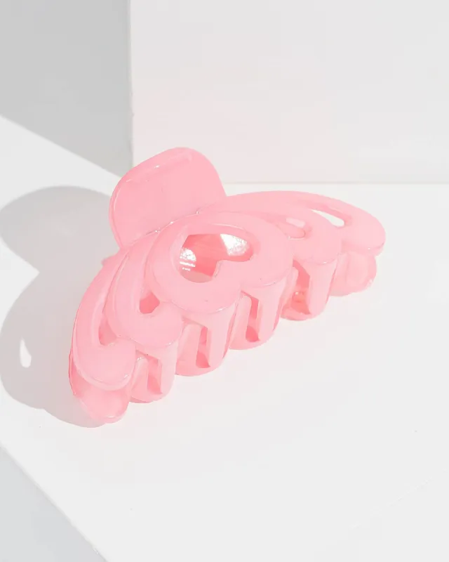 Pink Cut Out Love Heart Detail Claw Clip sold by Collete Hayman