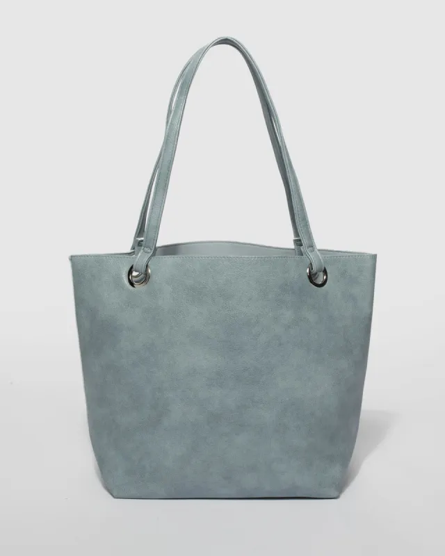 Blue Selena Eyelet Tote Bag sold by Collete Hayman