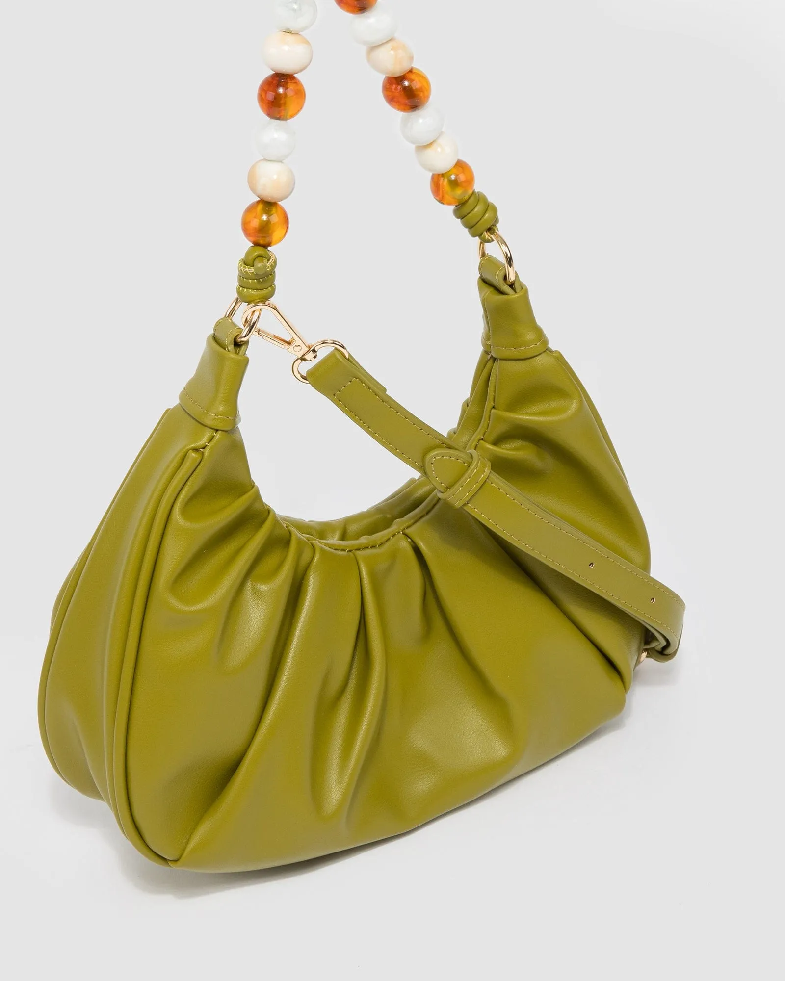 Olive Tess Beaded Handle Shoulder Bag sold by Collete Hayman product image thumbnail 4