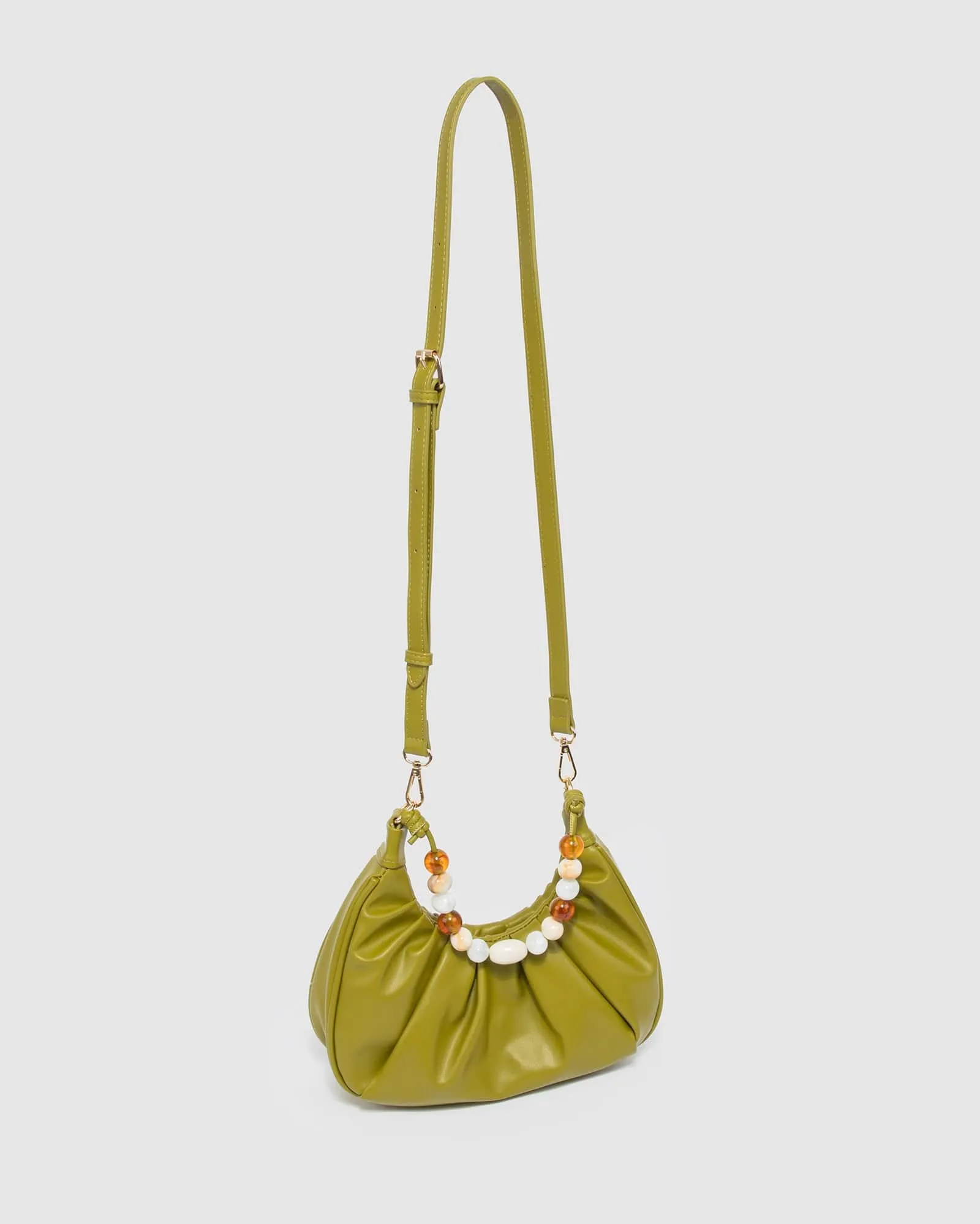 Olive Tess Beaded Handle Shoulder Bag sold by Collete Hayman product image thumbnail 3