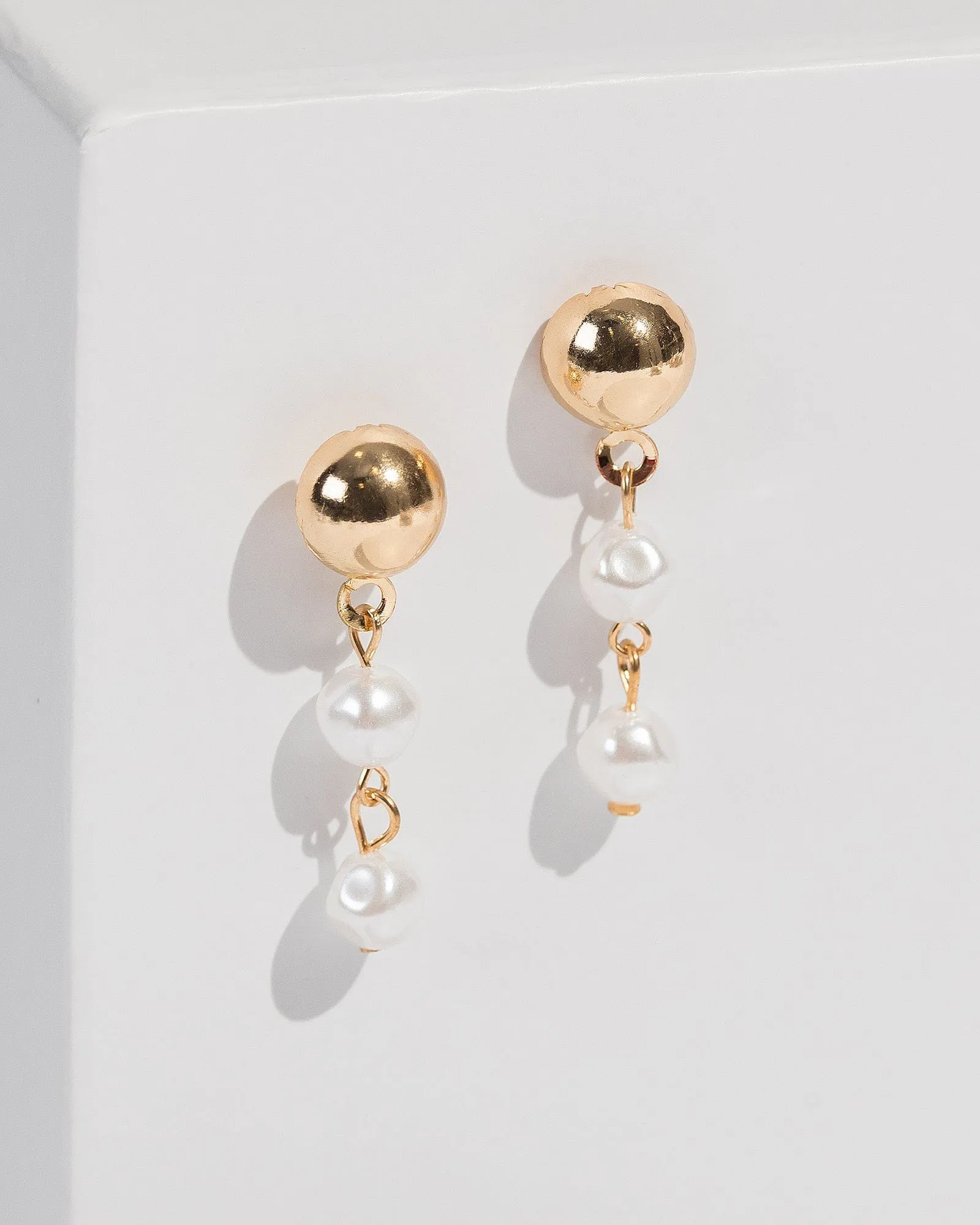 White Pearl Drop Earrings sold by Collete Hayman
