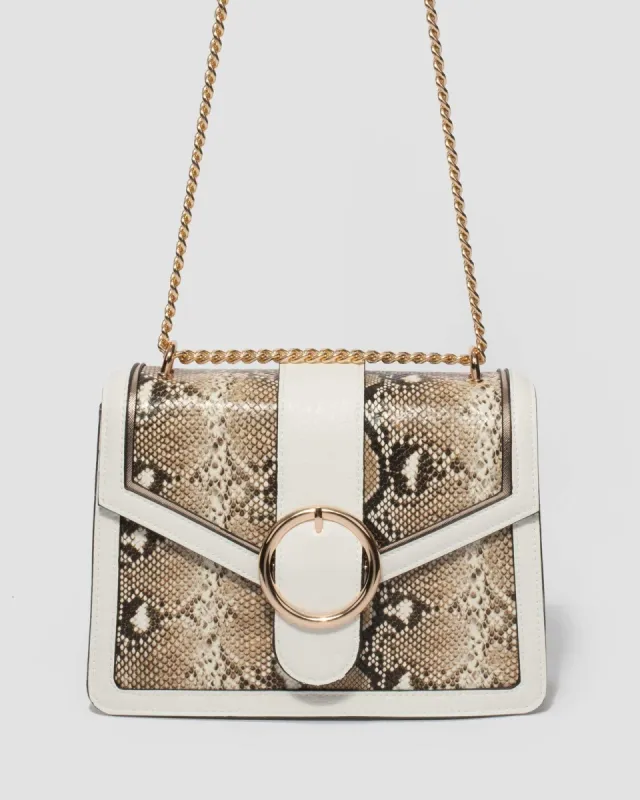 Python Grace Buckle Crossbody Bag sold by Collete Hayman