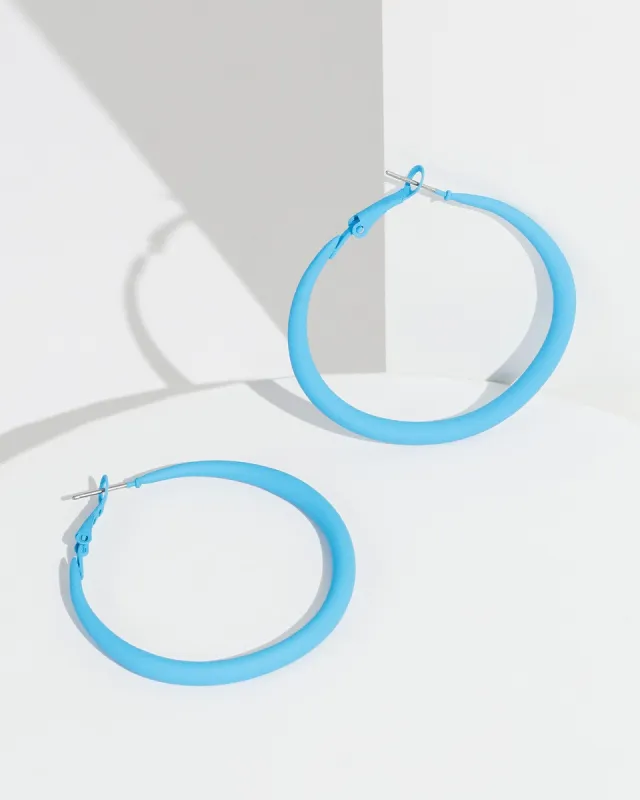 Blue Coated Hoop Earrings sold by Collete Hayman