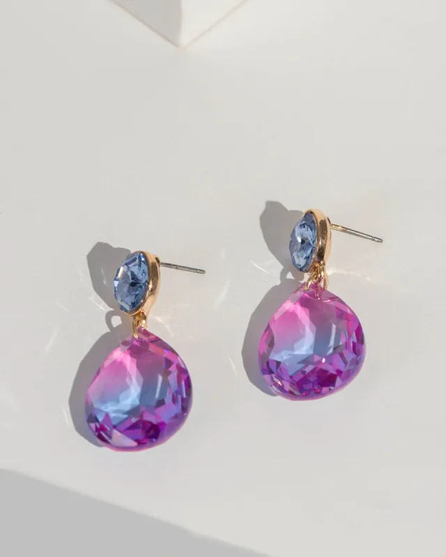 Blue Ombre Tear Drop Earrings sold by Collete Hayman