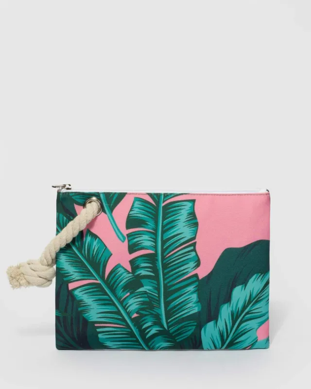 Multi Colour Palm Summer Beach Pouch sold by Collete Hayman