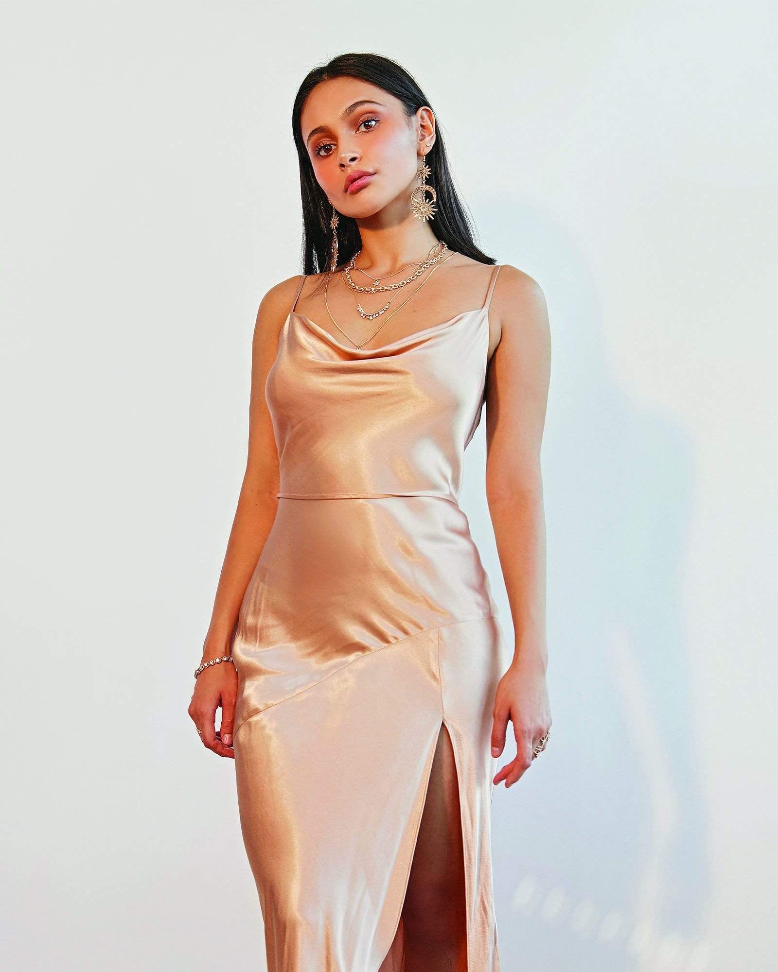 Gold Moon Crystal Layered Necklace sold by Collete Hayman product image thumbnail 4